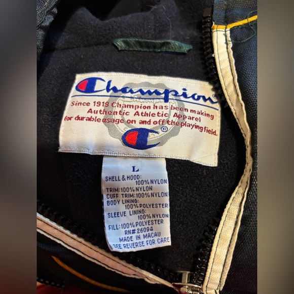 Champion Pro Line Green Bay Packers Pull Over 1/4 Zip NFL Pocket Hooded Size L - Picture 5 of 8